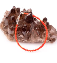 Boyasız Mercan Taşı Gümüş Bileklik - 3 mm