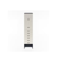 Hyperion Dolap 2 Raflı 7 Çekmeceli 2 Kapaklı 60x44x243 Antrasit-Aytaşı