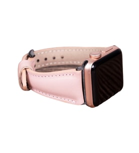 Apple Watch Uyumlu Deri Kordon 42-44-45mm Slim NU2 (Pembe)