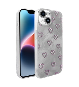 Apple iPhone 15 Uyumlu Kılıf Kamera Korumalı Figürlü Zore Ponti Silikon Kapak (Beyaz)