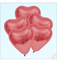 Krom Kalp Balon, Gül Kurusu - 30cm x 5 Adet