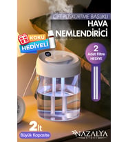 2L Işıklı Ultrasonik Hava Nemlendirici, Dijital Kontrol, Tip-C Girişli