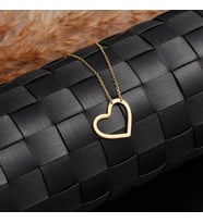 Kişiye Özel 925 Ayar Gümüş Minimalist Kalp Model Kolye (Gold)