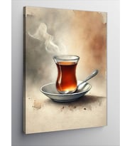 Kanvas Tablo Türk Çayı İnce Belli Bardak