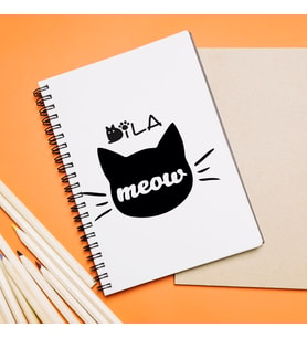 Meow Kedi Tasarımlı Kişiye Özel Defter