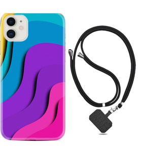 Apple iPhone 11 12 13 Mini Kılıf Boyun Askılı Silikon Renk Cümbüşü 1631