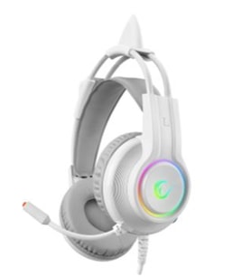 Rampage RM-K91 X-CATTY Beyaz USB 7.1 Version RGB Gaming Oyuncu Mikrofonlu Kulaklık