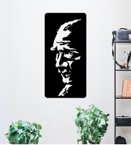 Tek Parça Dekoratif Mdf Mustafa Kemal Atatürk Portresi (Siyah)