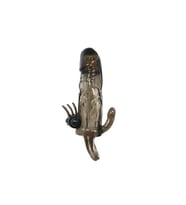 4 cm Uzatmalı anl Vajinal ve Klitoral Uyarıcılı Titreşimli Penis Kılıfı
