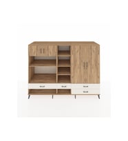 Kronos Dolap 12 Raflı 4 Çekmeceli 4 Kapaklı 220x59x163 Çam-Çam/Aytaşı