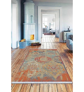 Çok Renkli Modern Dokuma Pamuk Taban Kaymaz Kilim KLM063