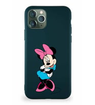 Apple iPhone 11 Pro Soft Premier Kapak Minnie Mouse-D Tasarımlı Silikon Kılıf - Yeşil (Şeffaf)