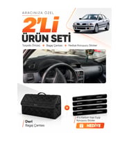 e-biz MITSUBISHI CARISMA BÜYÜK EKRAN (1997-2003) Uyumlu Torpido Örtüsü + Deri Çanta - Siyah - MI004