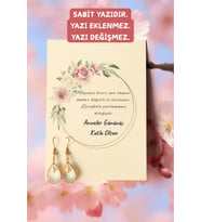 Gold Detaylı Midye Küpe - 10 Adet - Anneler Günü Hediyesi - Hediye Küpe - Kartlı Anneler Günü