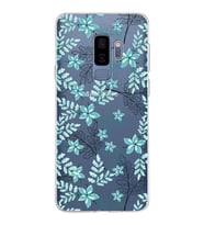 Samsung Galaxy S9 Plus Kapak Floral Su Yeşili Tasarımlı Şeffaf Silikon Kılıf