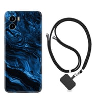 Vivo Y15S Y32 Y33S Y51 Y53S Kılıf Boyun Askılı Silikon Blue MArble 1379