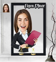 Kişiye Özel 3D  Ahşap Tablo Avukat Kadın 30x40 -4