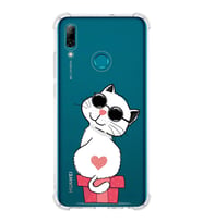 Huawei P Smart 2019 Uyumlu Köşe Korumalı Antişok Kapak Coolcat Tasarımlı Şeffaf Silikon Kılıf