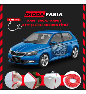 Skoda Fabia Oto Araç Kapı Koruma Fitili 5metre Parlak Kırmızı Renk