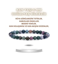 Kan Taşı Doğal Taş Bileklik 6 Mm ( Zarif, Ince ) ( Sezgileri Kuvvetlendirir, )