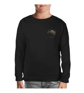 Star Wars - Baby Yoda Siyah Çocuk Sweatshirt