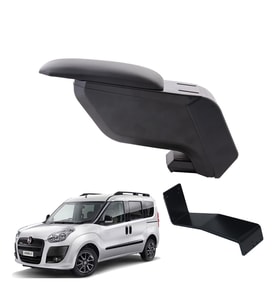 Fiat Doblo 2015 Delmesiz Çelik Ayaklı Siyah Kolçak Kol Dayama