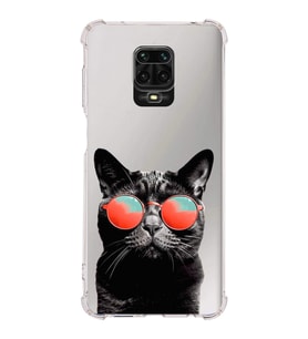PrintiFy Xiaomi Redmi Note 9 Pro Uyumlu Kedi 3 Baskılı Şeffaf Köşe Korumalı Antişok Kılıf