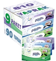 Familia Islak Havlu Mendil 90 Yaprak Karma 9 Lu Set (Lavanta-Mineral-Yeşilin Tazeliği) 810 Yaprak