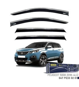 Niken Peugeot 5008 Cam Rüzgarlığı Kromlu 4'Lü 2018+ Sonrası (Beyaz)
