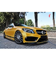 Mercedes W205 C180 2 Parça Ön Lip Parlak Siyah Plastik Ön Ek Karlık karlık+bodykit+ek