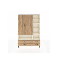 Arges Dolap 10 Raflı 4 Çekmeceli 2 Kapaklı 132x30x195 Aytaşı-Çam/Çam