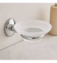 Banyo Katı Sabunluk - Plastik, Krom Metal Tutacaklı
