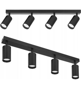 RİOLİGHT MODERN1 SİYAH MUTFAK,SALON,GİYİNME ODASI,CAFELER İÇİN GÜN İŞİĞI METAL 4LÜ SPOT(AMPUL DAHİL)