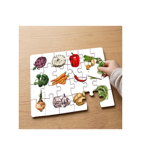 Sebze Çeşitleri - Vegetables Tasarımlı 24 Parça Ahşap Çocuk Puzzle MPK0725