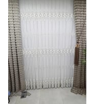 NİVEMESHOME 3767 SERAP GOLD 1/3 PİLELİ BAMBU TÜL PERDE