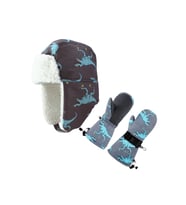 su geçirmez erkek çocuk bere eldiven set 2-4 yaş kayak snowboard bere eldiven gri mavi Dino