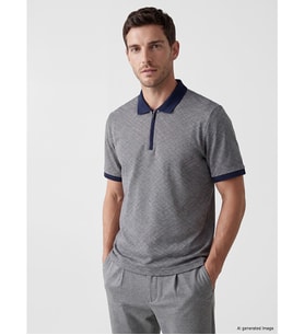 LCWAIKIKI Classic Lacivert Polo Yaka Dokulu Erkek Tişört