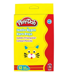 12 Renk Üçgen Kuru Boya