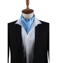Açık Mavi Düz Ascot Fular K569