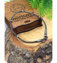 1000 Ayar Kazaziye Gümüş Oksitli Bileklik (Unisex) 201025696