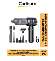Premium 18000 PA Çekim Emiş Gücü 180W Led Göstergeli 0.5L Hacimli Şarjlı 10200 mAh Araç Süpürgesi