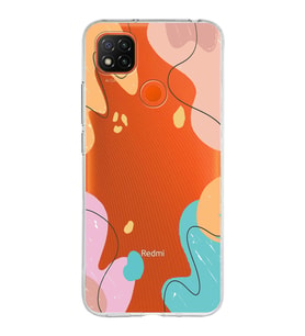 Xiaomi Redmi 9C Uyumlu Kapak Karışık Renkler Tasarımlı Şeffaf Silikon Kılıf