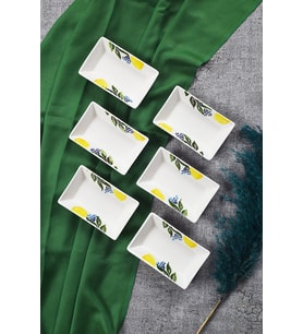 6’lı Çerezlik Limon Desen Handmade Sunumluk Reçellik Sosluk Kahvaltılık Çerez İkram Seti