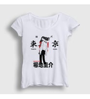 Presmono Kadın Beyaz Baji Anime Tokyo Revengers T-Shirt 259480tt (Beyaz)