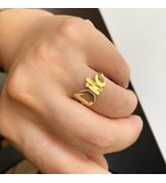 Altın Kaplama Gümüş İsimli Yüzük (Gold)