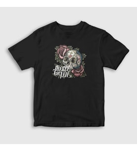 Presmono Unisex Çocuk Siyah Skull Pierce The Veil T-Shirt 387741tt