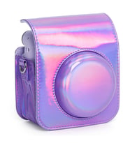 Instax Mini 12 Makine Uyumlu Lila Parlak Deri Kılıf