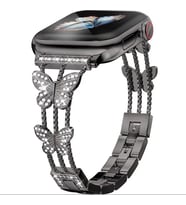 Apple Watch Seri 2/3/4/5/6/7/8/9/se 38 40 41mm Uyumlu Metal Ayarlanabilir Kelebekli Kordon