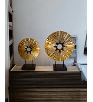 2'li İris Dekoratif Daire Biblo Obje C 4055 (Altın)