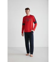 U.S. Polo Assn. 18727 Erkek Kırmızı Yuvarlak Yaka Pijama Takımı (Kırmızı)